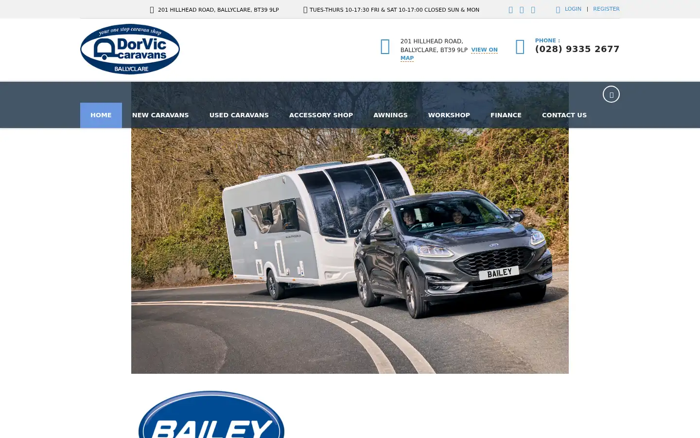 Screenshot of dorviccaravans.co.uk