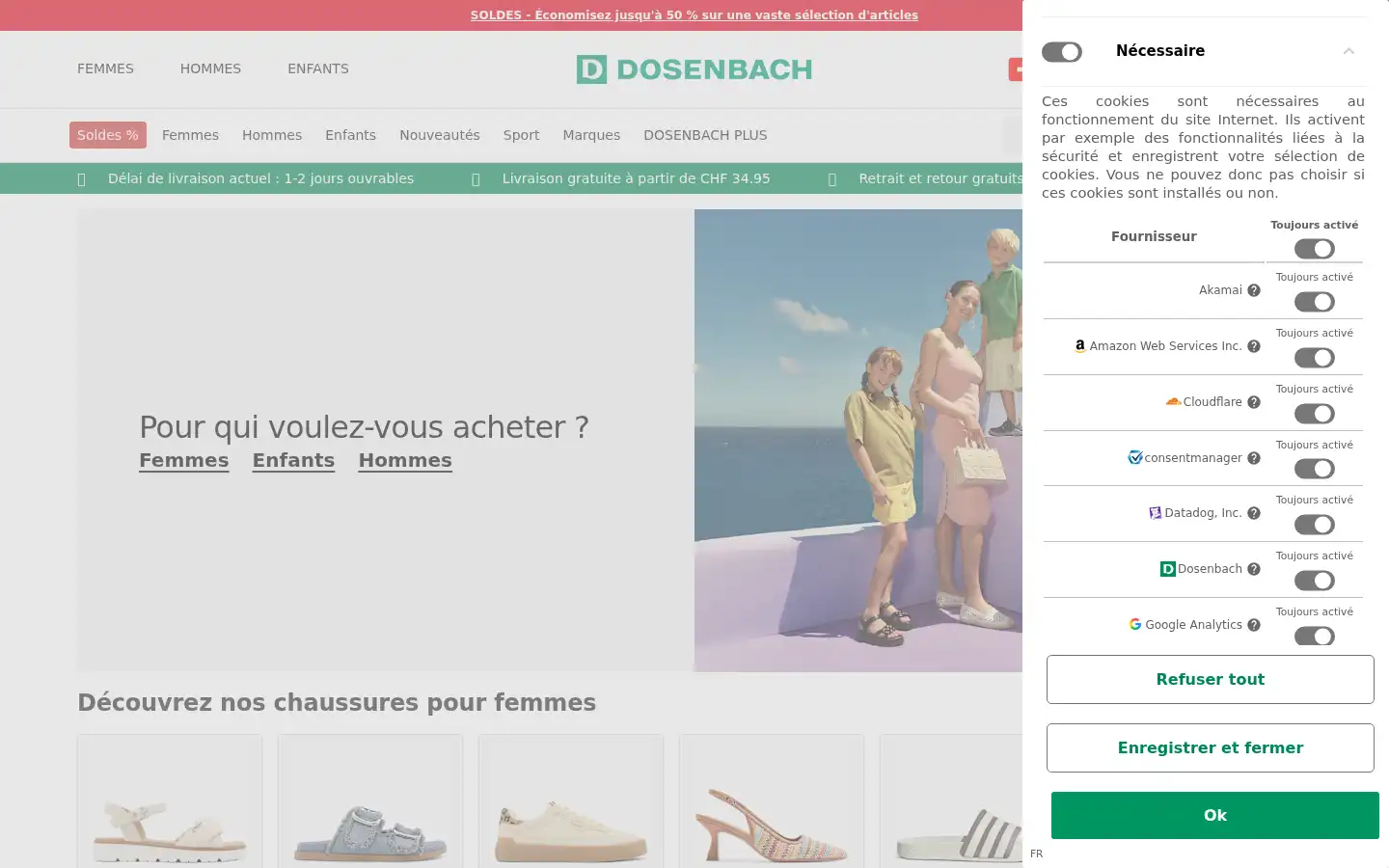 Screenshot of dosenbach.ch