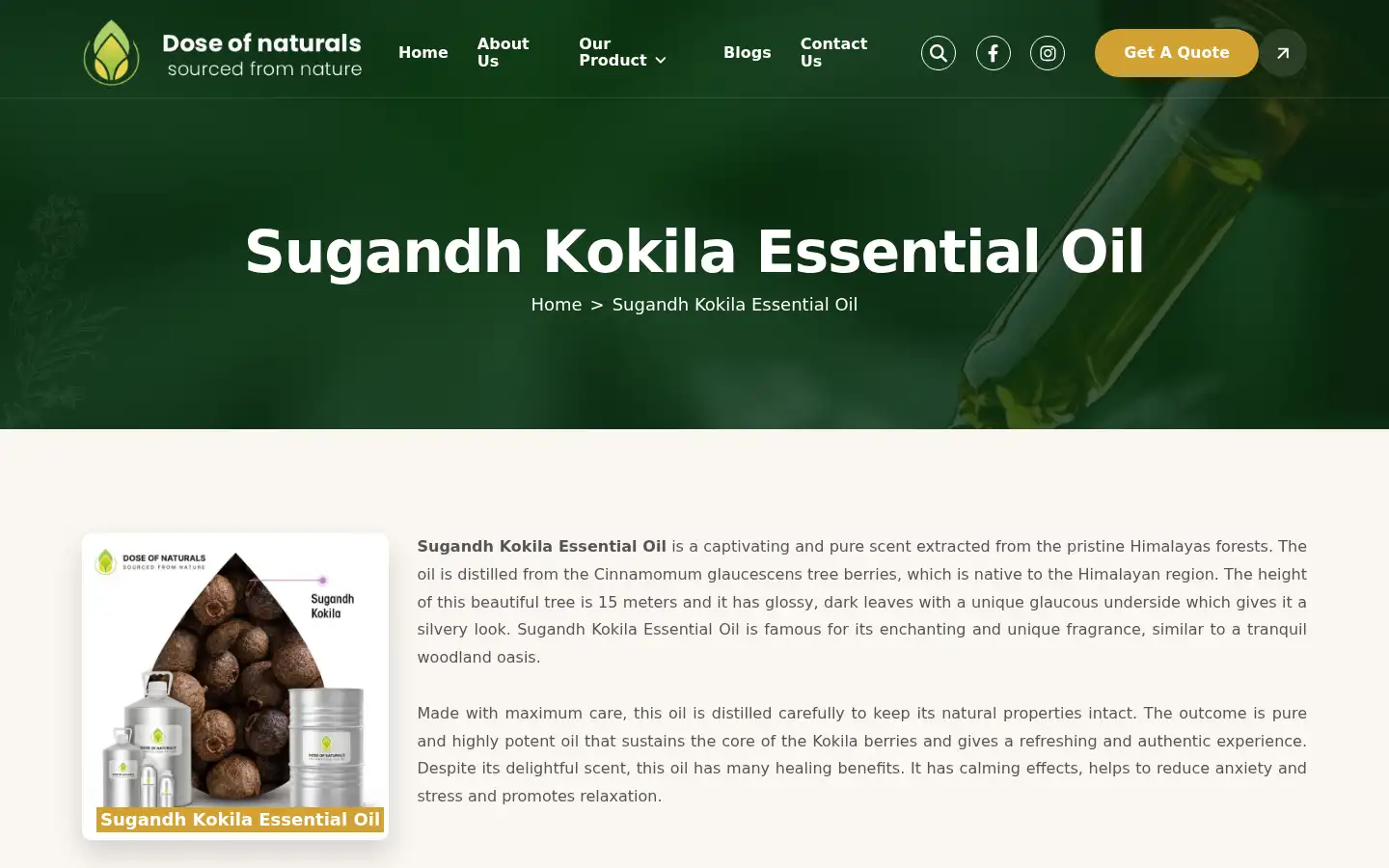 Screenshot of doseofnaturals.com