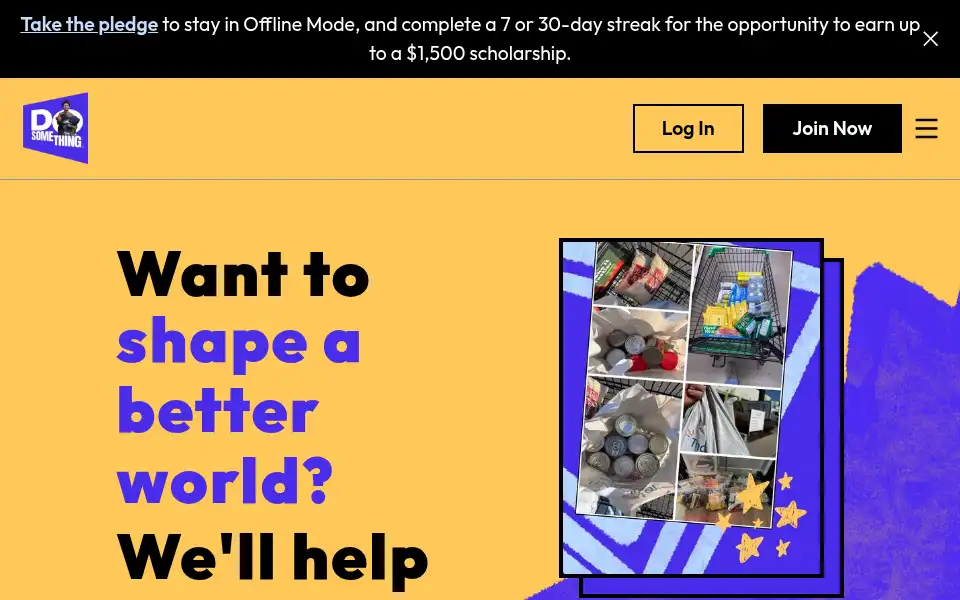 Screenshot of dosomething.org