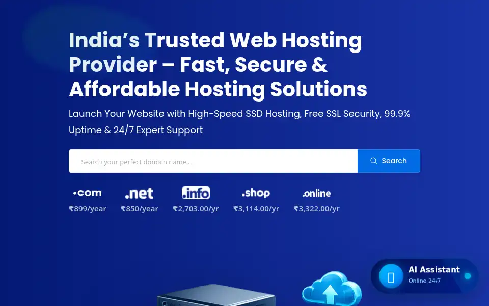 Screenshot of dotcomservers.in