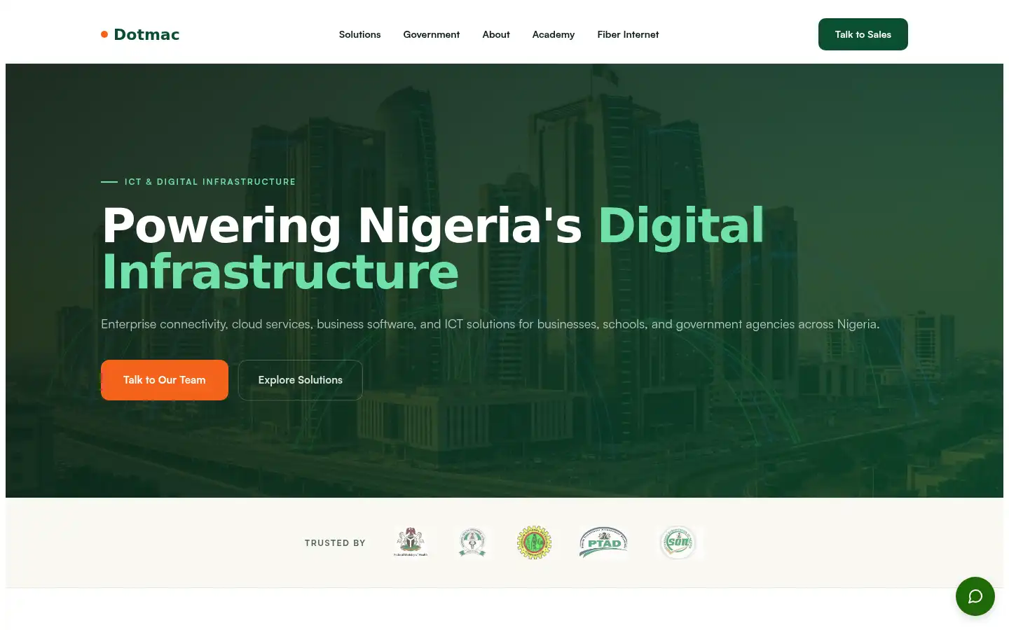 Screenshot of dotmac.ng