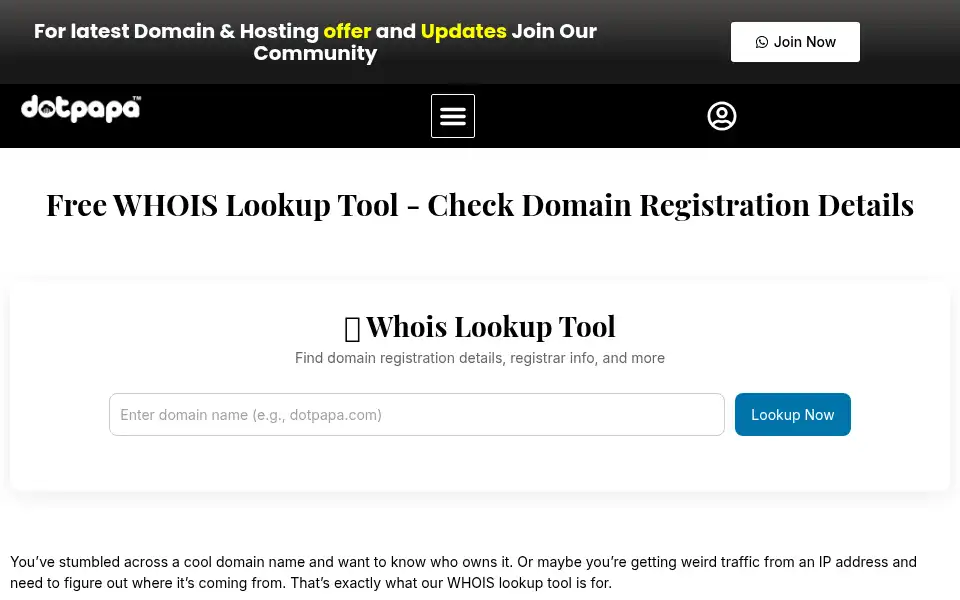 Screenshot of dotpapa.com