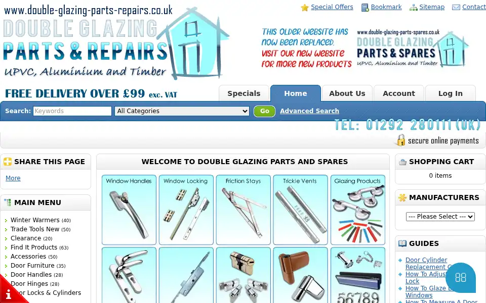 Screenshot of double-glazing-parts-repairs.co.uk