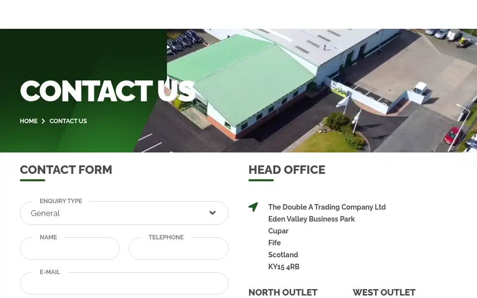 Screenshot of doublea.co.uk