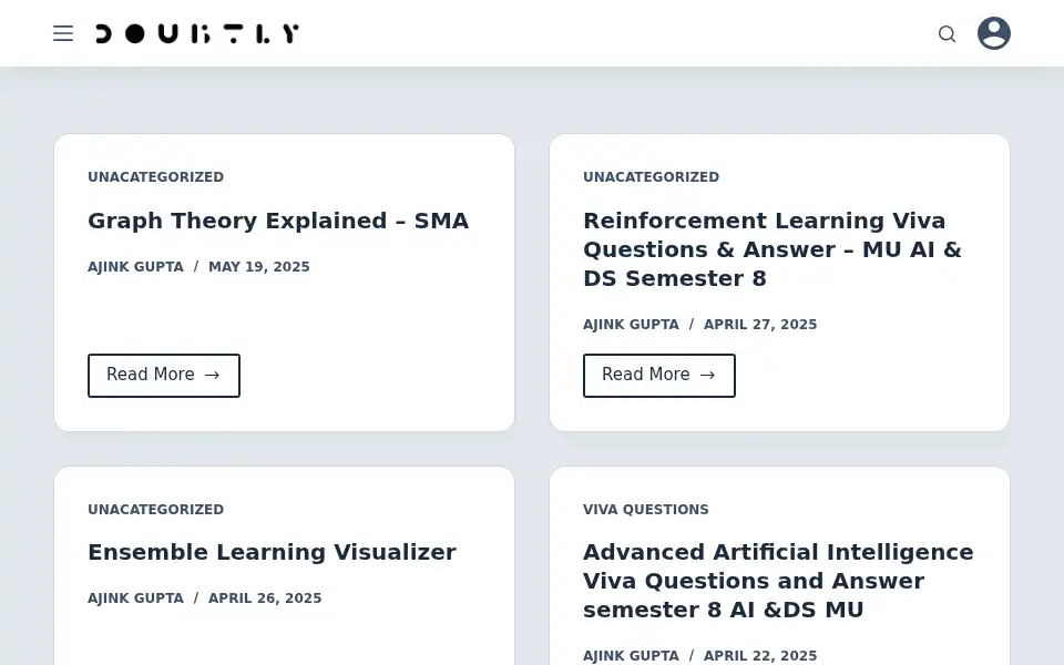 Screenshot of doubtly.in