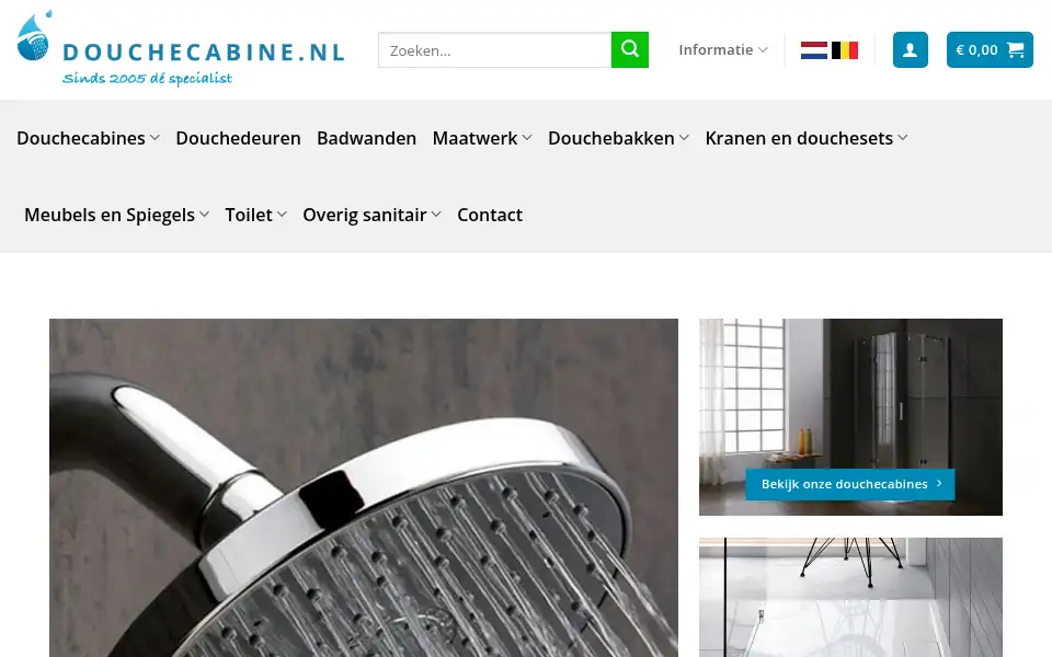 Screenshot of douchecabine.nl