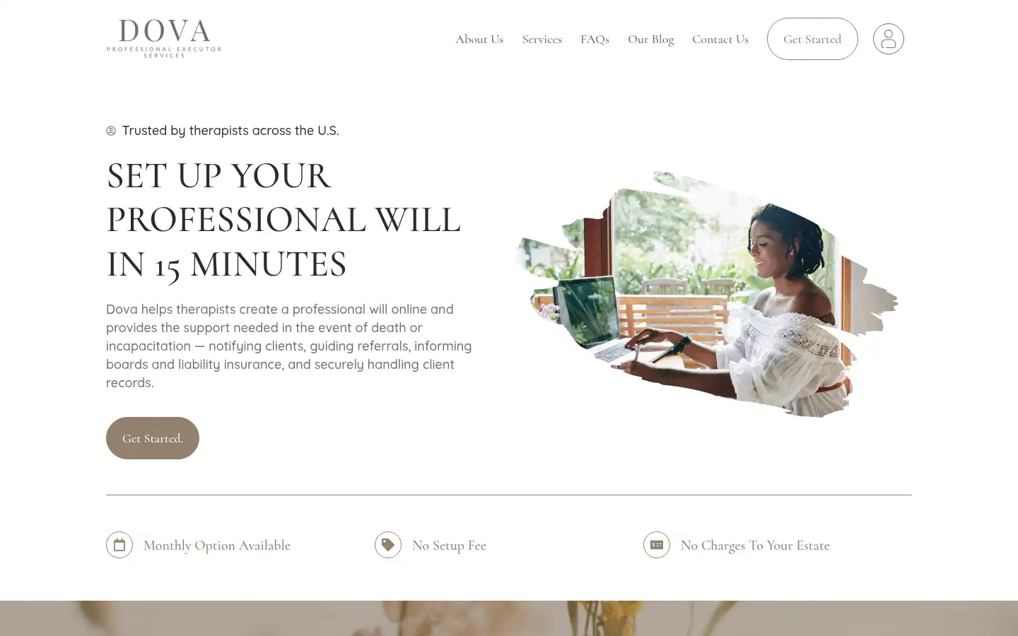 Screenshot of dovaservices.com