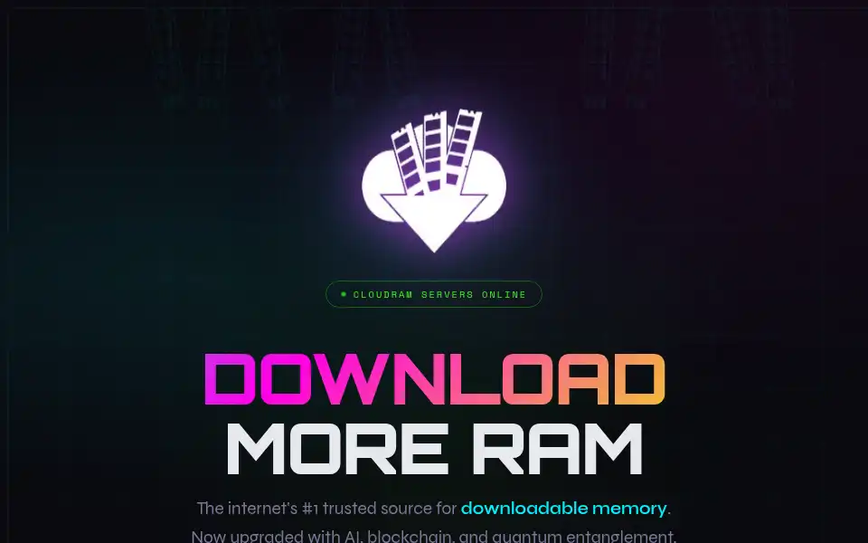Screenshot of downloadmoreram.com