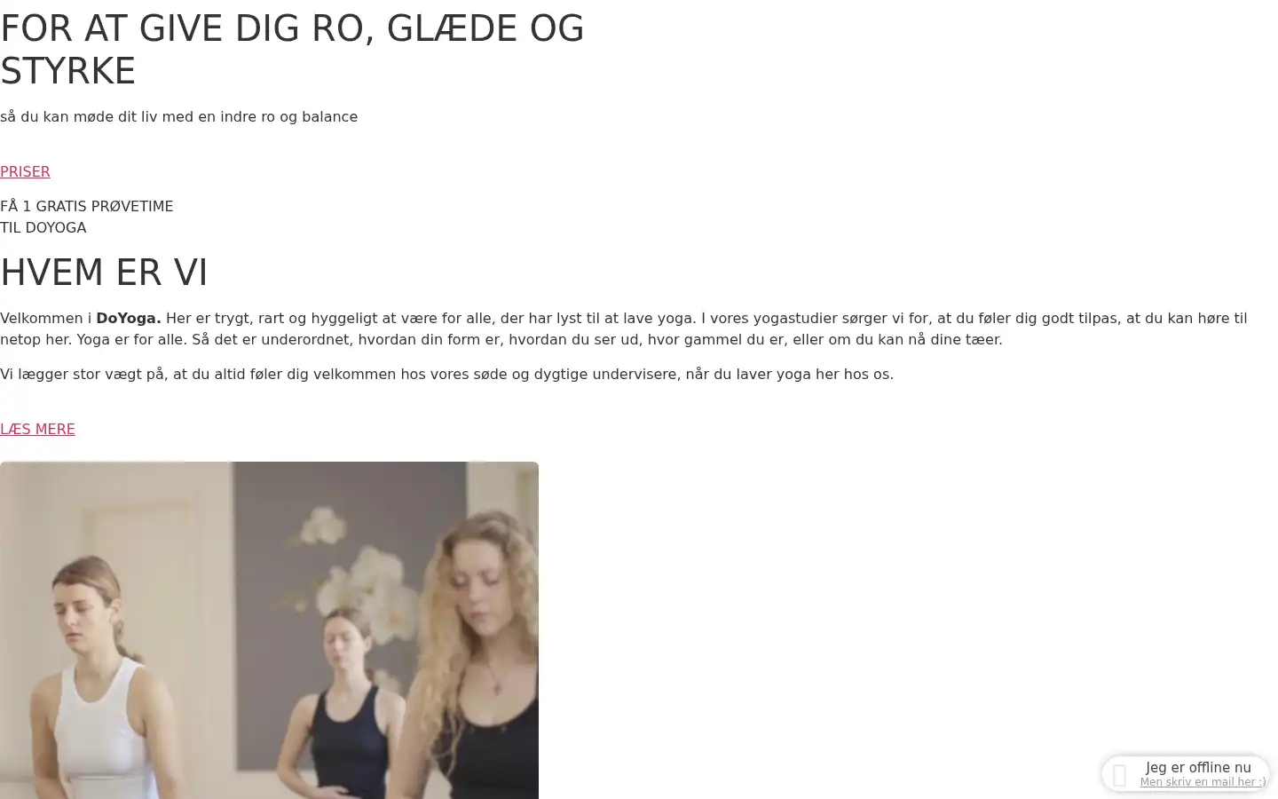 Screenshot of doyoga.dk
