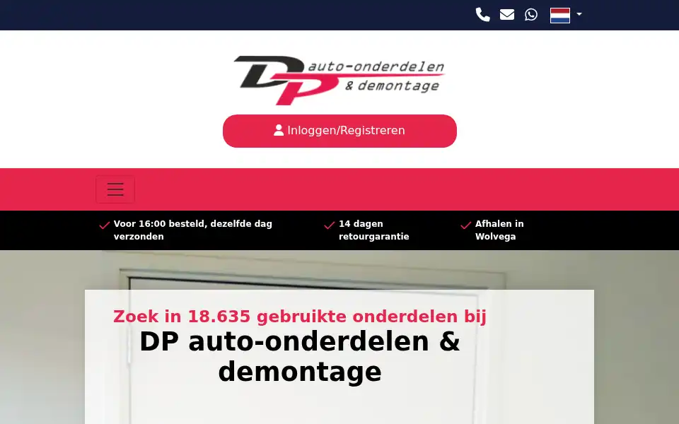 Screenshot of dpautoonderdelen.nl