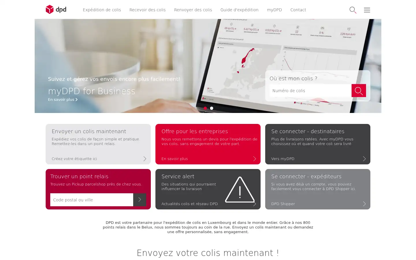 Screenshot of dpd.lu