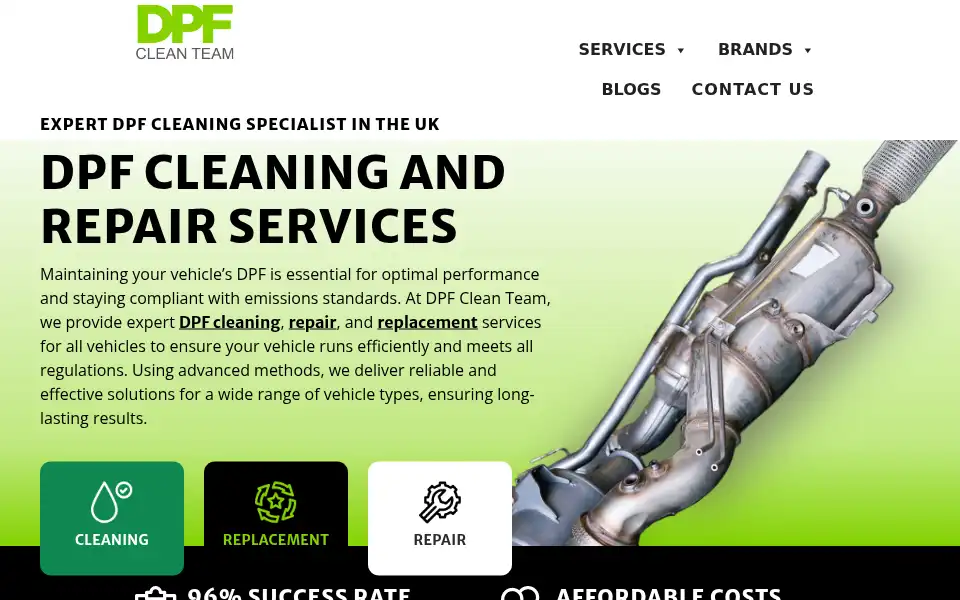 Screenshot of dpfcleanteam.co.uk
