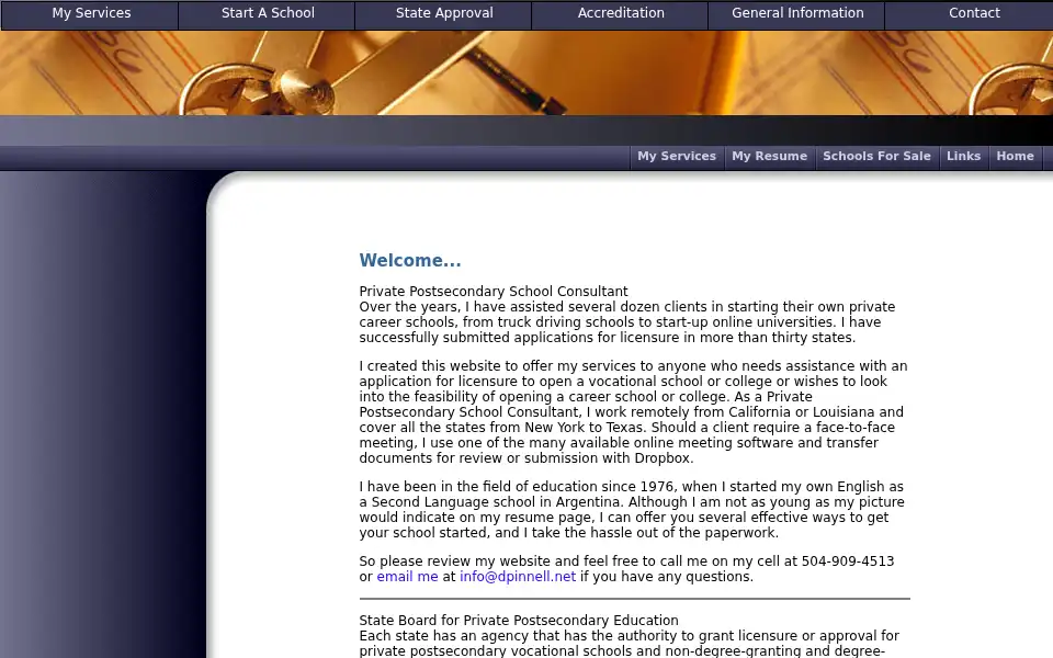 Screenshot of dpinnell.com