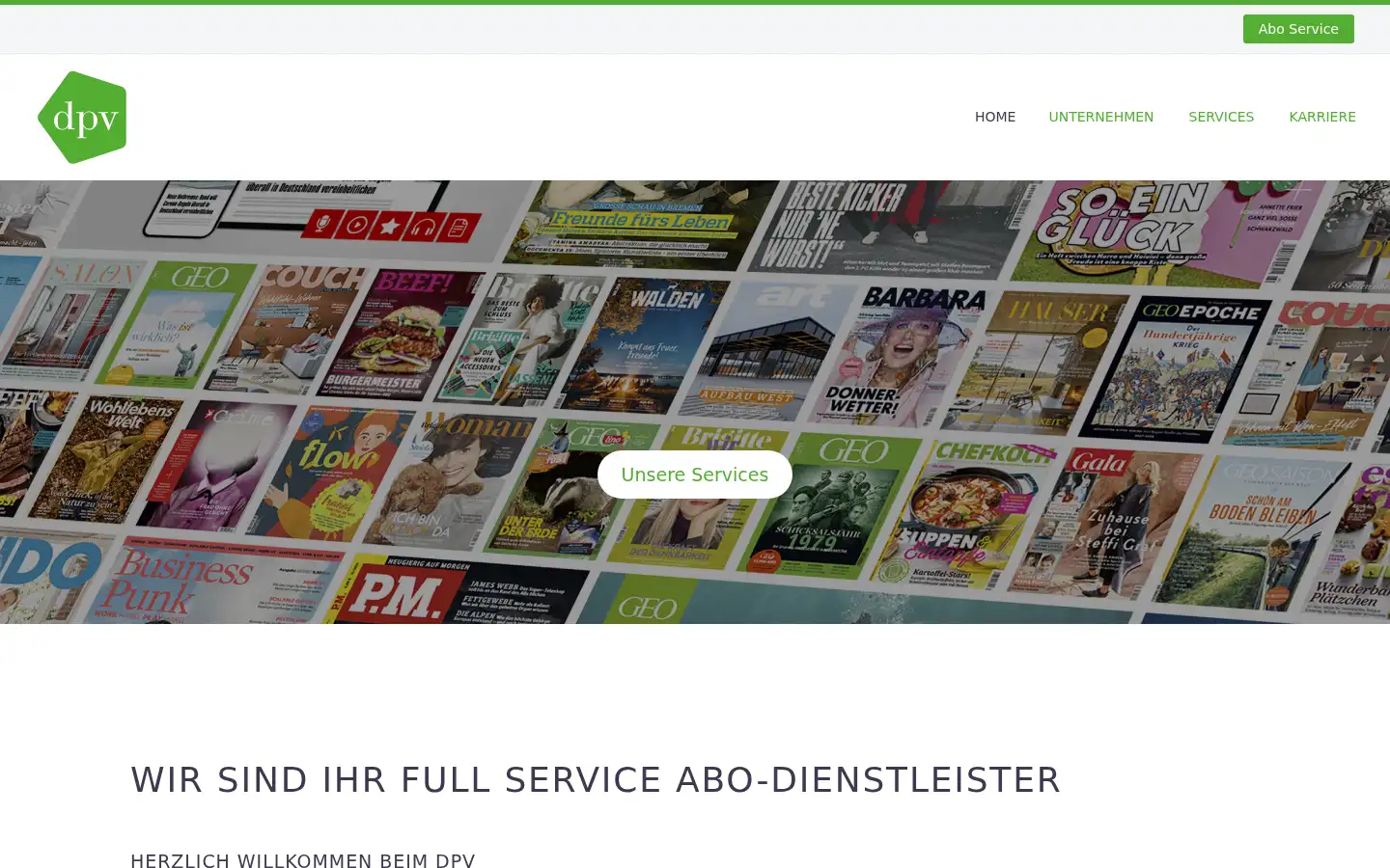 Screenshot of dpv.de