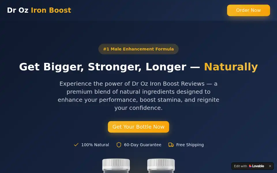 Screenshot of dr-oz-iron-boost.lovable.app