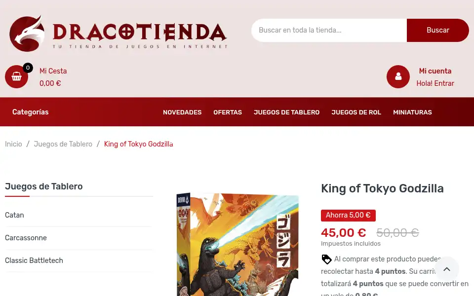 Screenshot of dracotienda.com