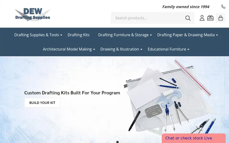 Screenshot of draftingsuppliesdew.com