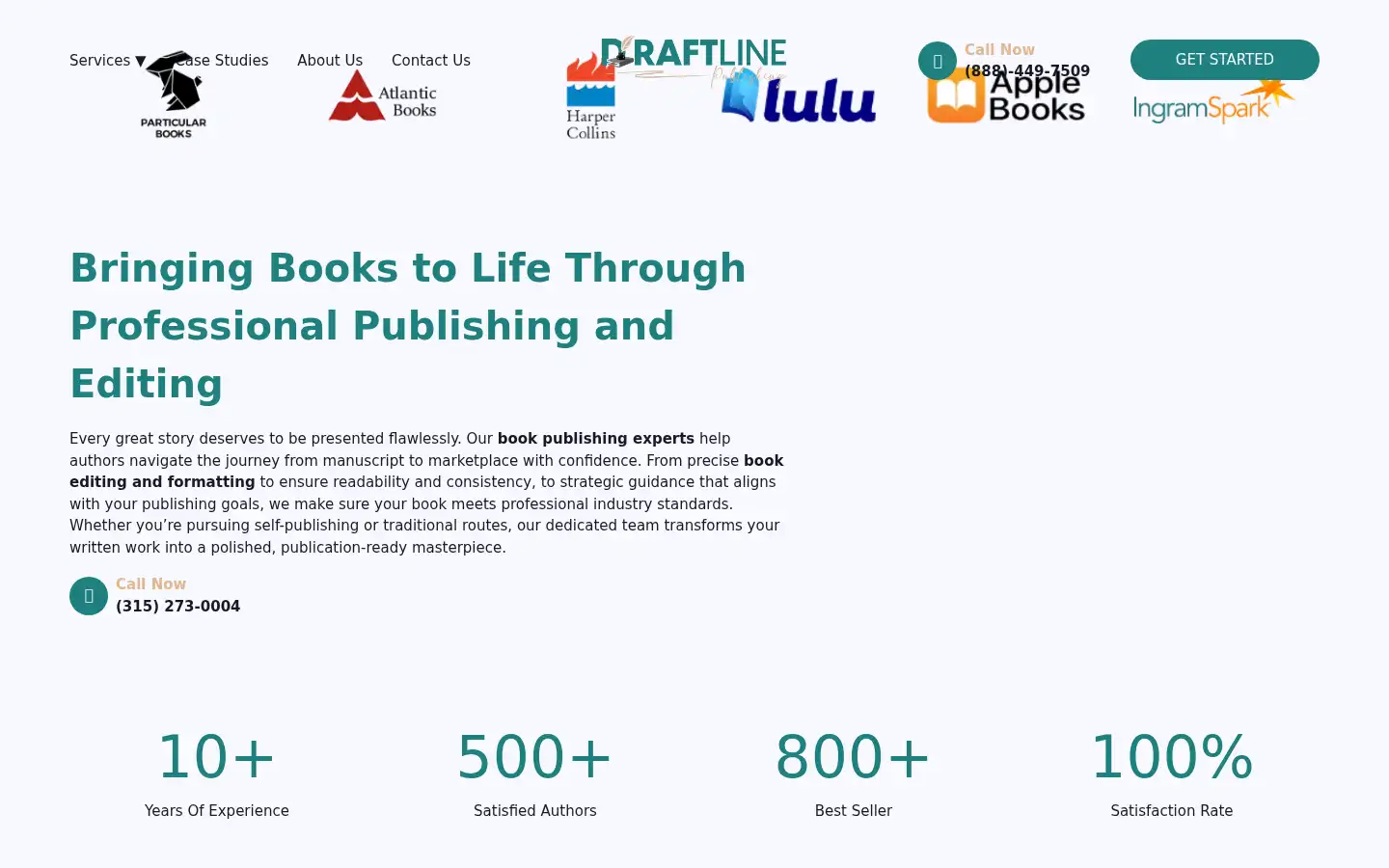 Screenshot of draftlinepublishers.com