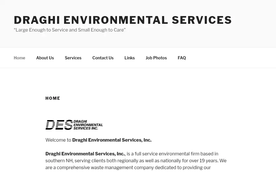 Screenshot of draghienvironmental.com