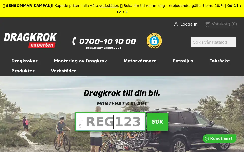 Screenshot of dragkrokexperten.se