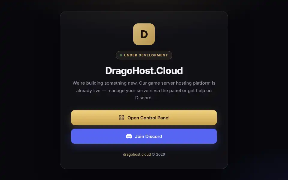 Screenshot of dragohost.cloud