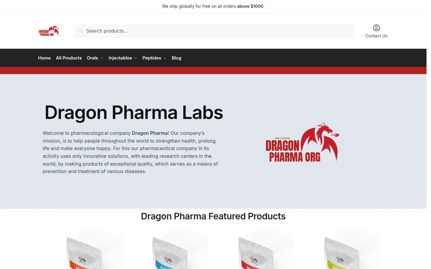Screenshot of dragon-pharma.org