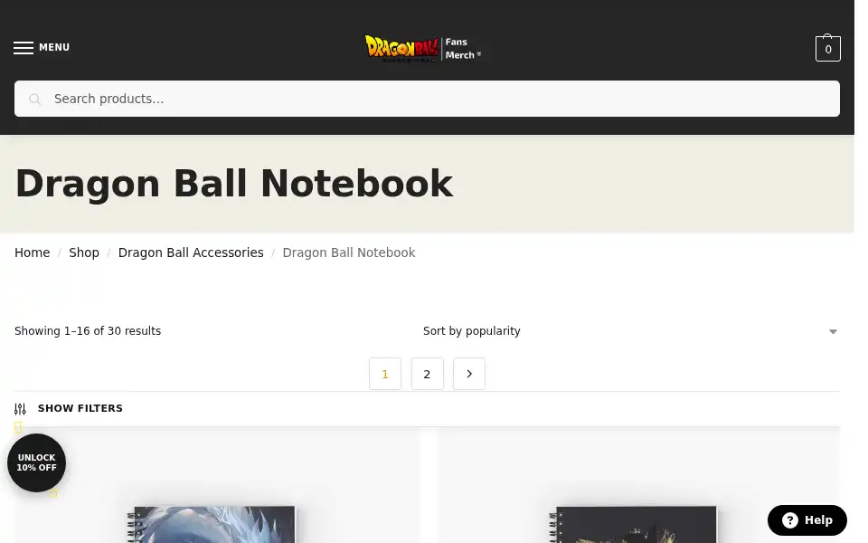 Screenshot of dragonball.store
