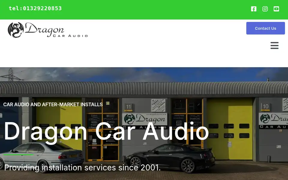 Screenshot of dragoncaraudio.co.uk