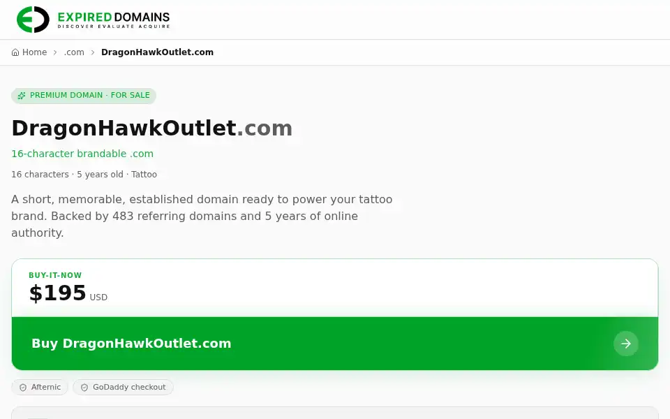 Screenshot of dragonhawkoutlet.com