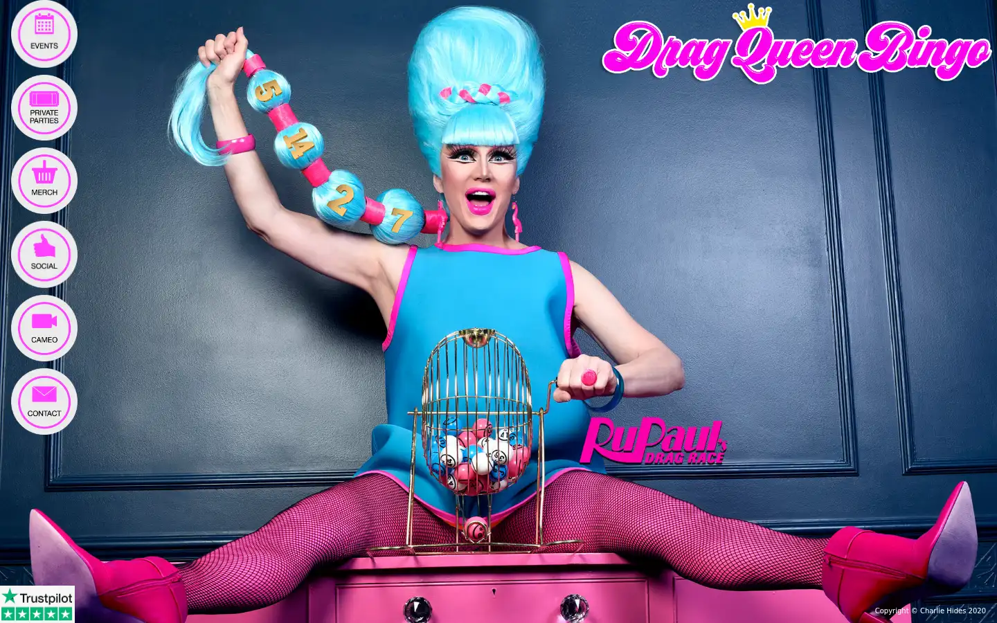 Screenshot of dragqueen.bingo