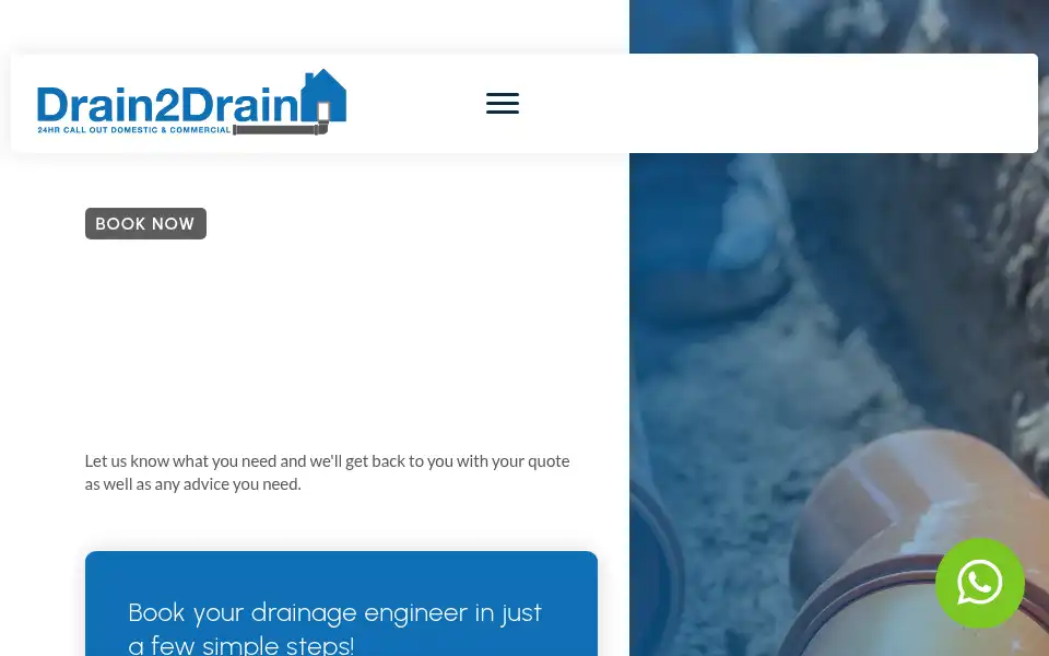 Screenshot of drain2drain.co.uk