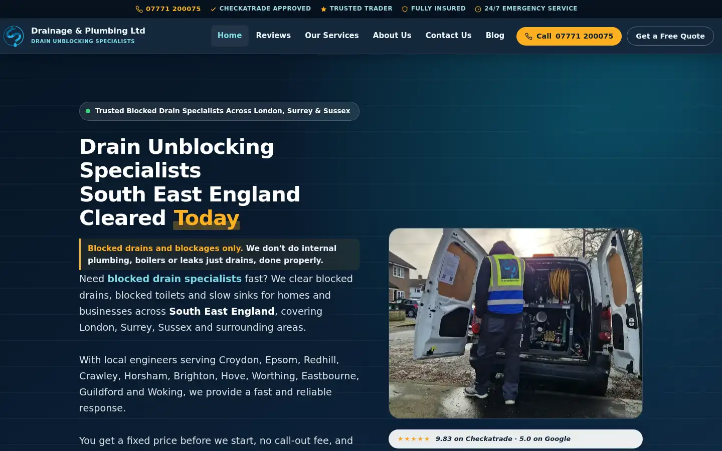 Screenshot of drainage-plumbing.co.uk