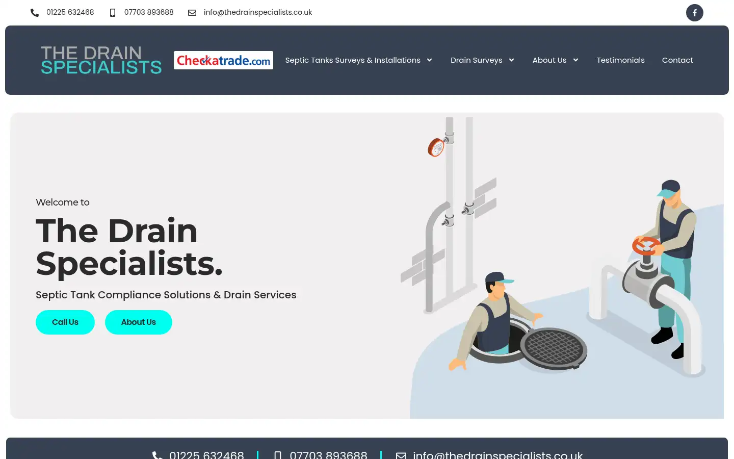 Screenshot of drainagesurveyingspecialists.com