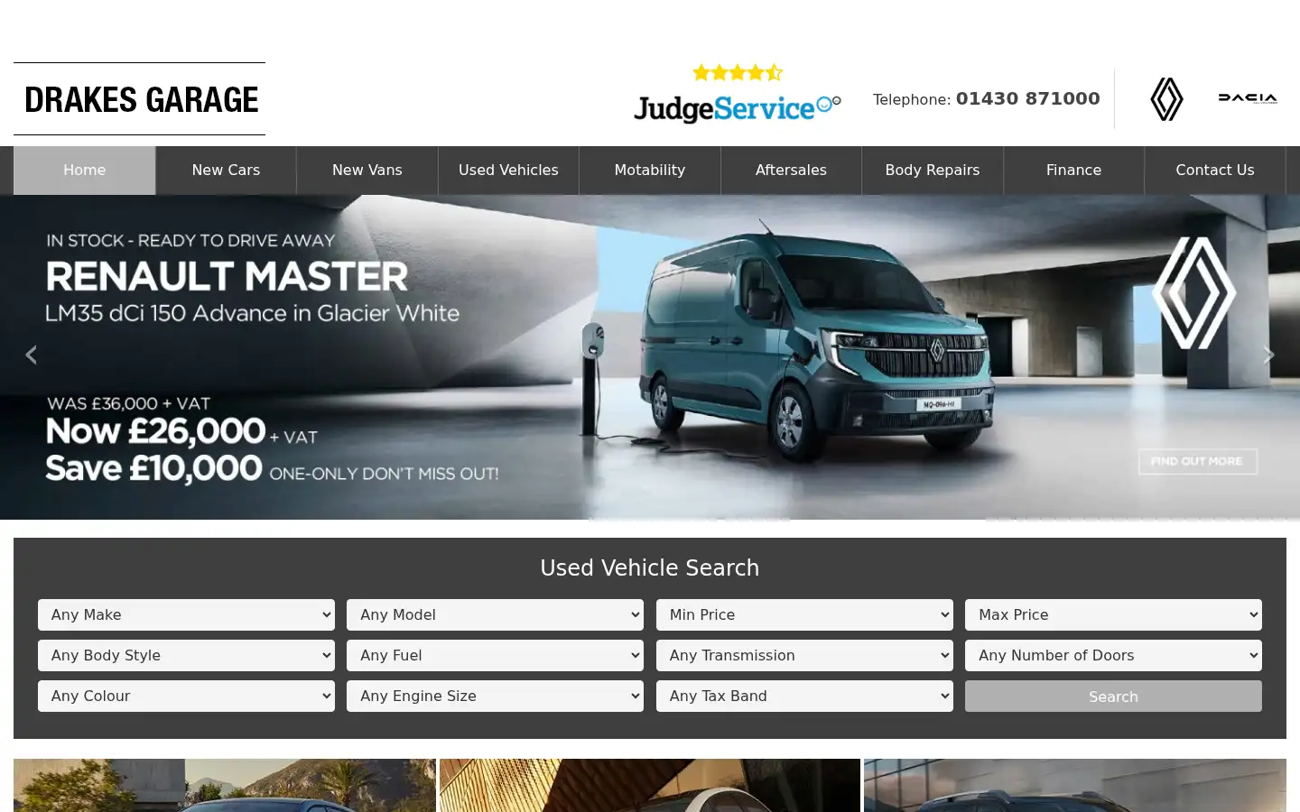 Screenshot of drakesgarage.co.uk