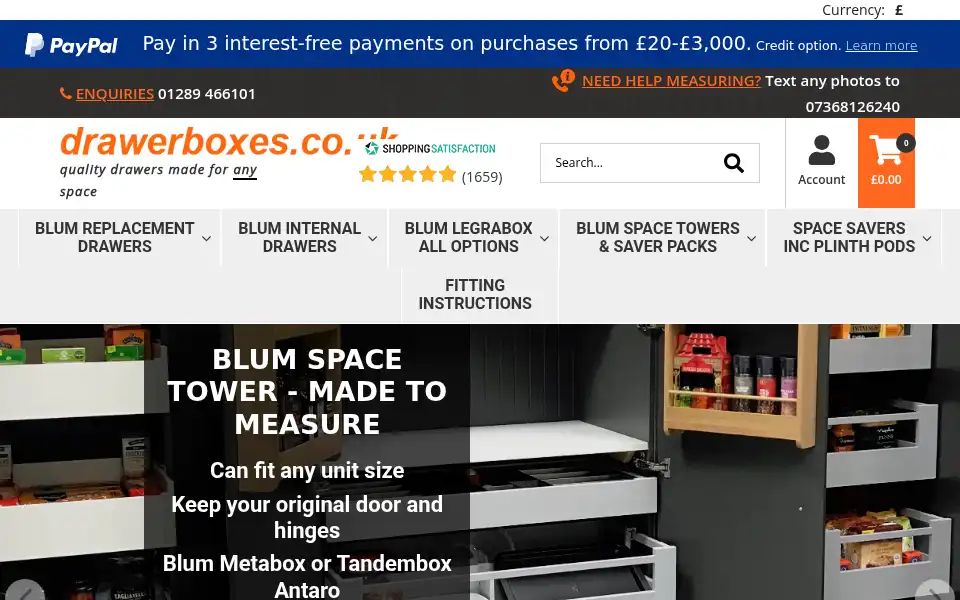 Screenshot of drawerboxes.co.uk