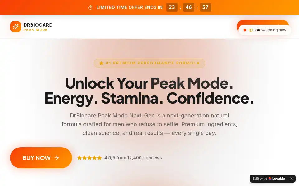 Screenshot of drbiocarepeak.lovable.app