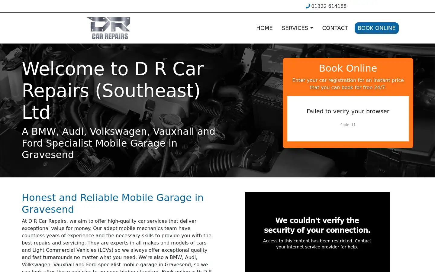 Screenshot of drcarrepairs.uk