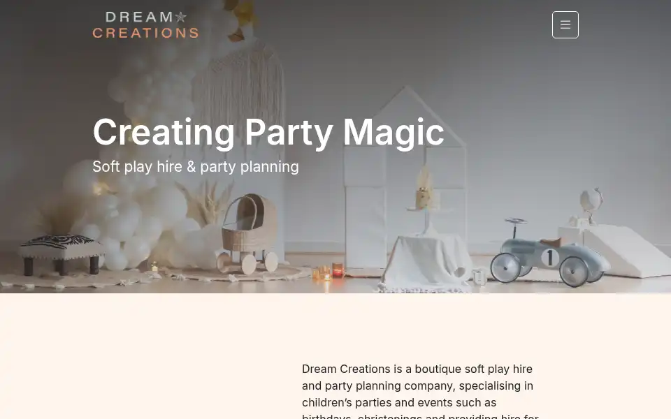Screenshot of dream-creations.co.uk