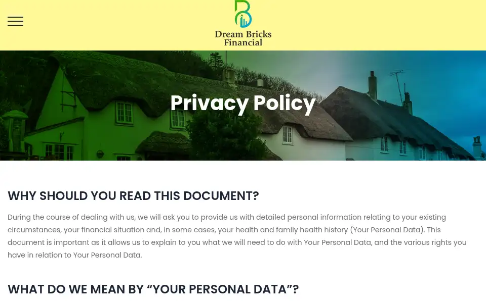 Screenshot of dreambricksfinancial.co.uk