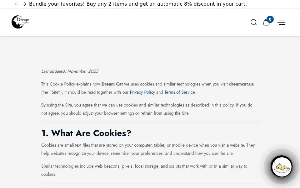 Screenshot of dreamcat.us