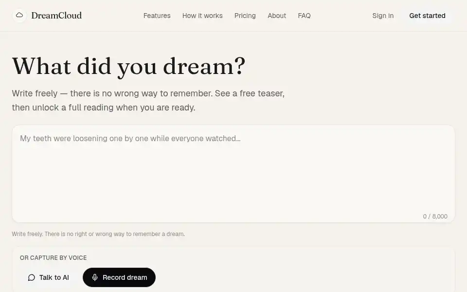 Screenshot of dreamcloud.com