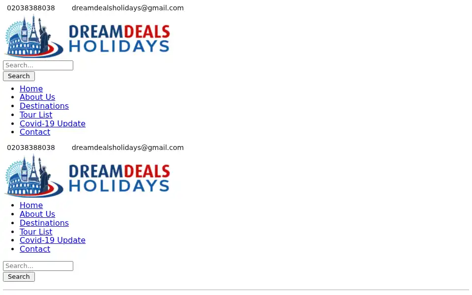 Screenshot of dreamdealsholidays.com