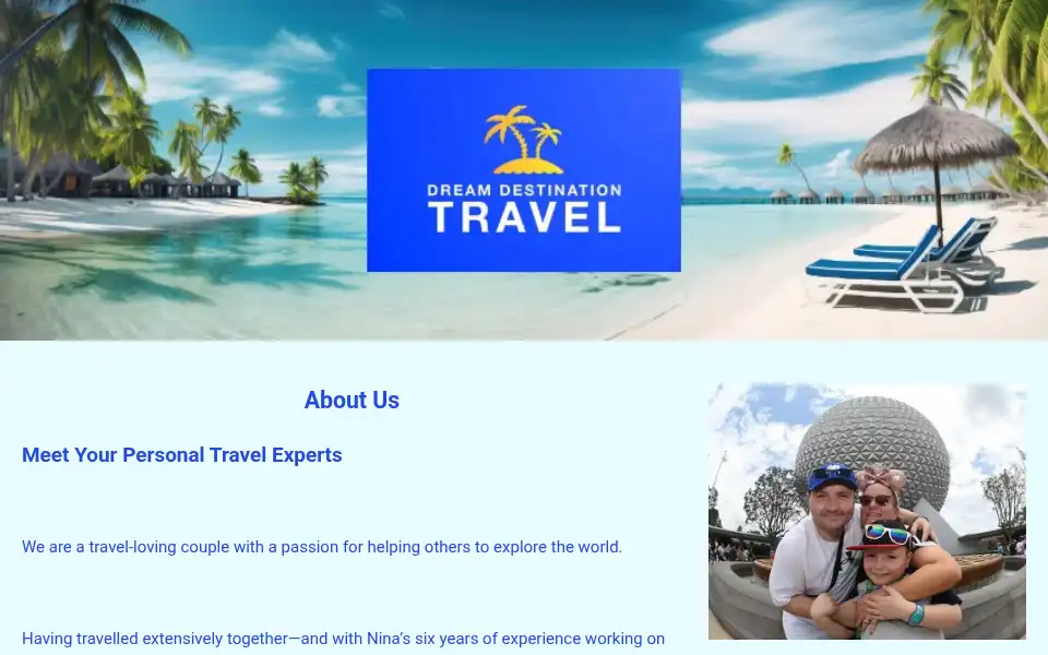 Screenshot of dreamdestinationtravel.co.uk