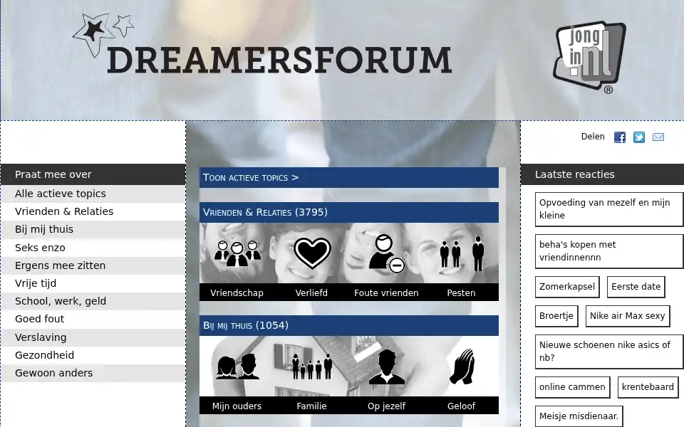 Screenshot of dreamersforum.nl
