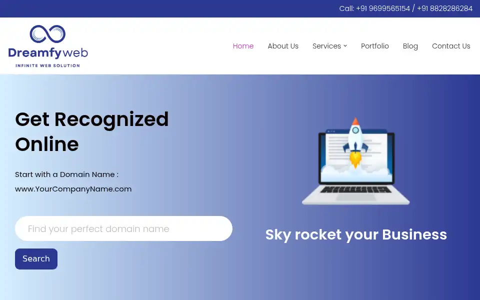 Screenshot of dreamfyweb.com