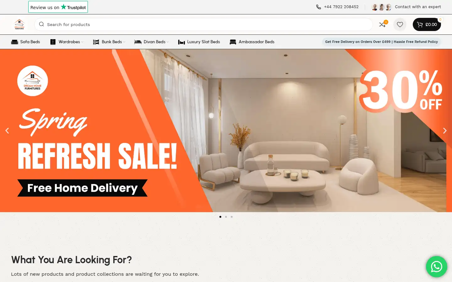 Screenshot of dreamhomefurnitures.co.uk