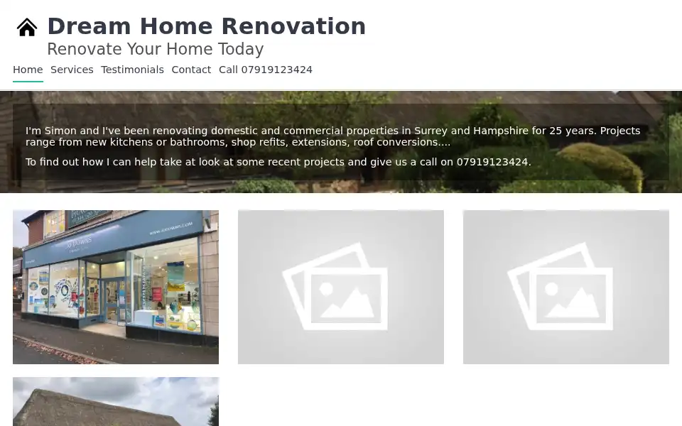 Screenshot of dreamhomerenovation.co.uk