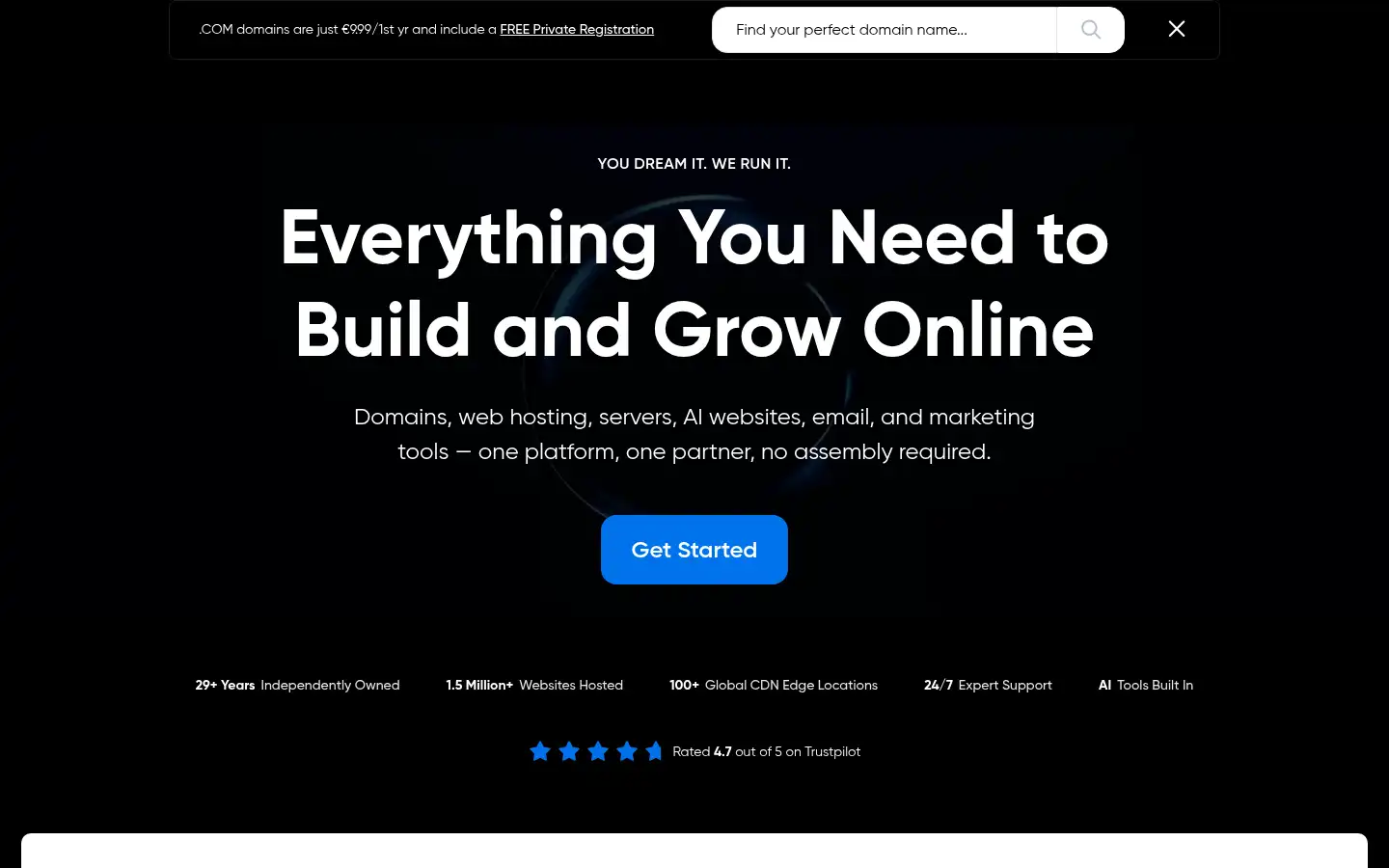 Screenshot of dreamhost.com