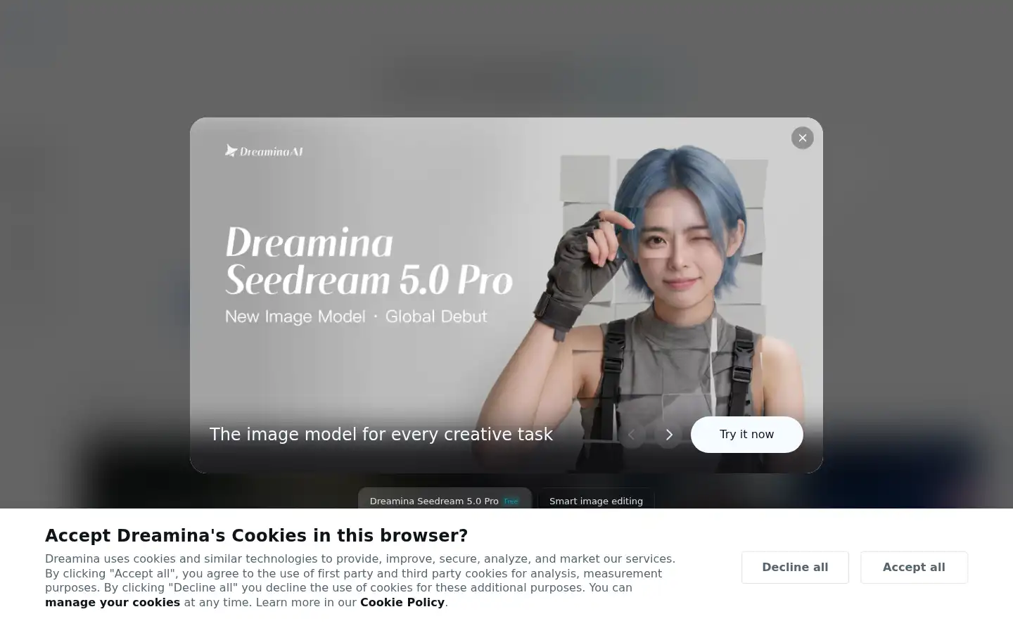 Screenshot of dreamina.com